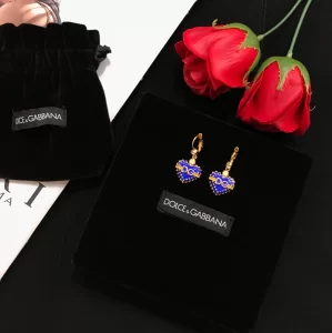 Luxury Womens Jewelry Dolce Gabbana Blue Heart Earrings A205PP150 AA155660