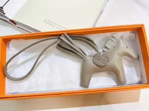 Luxury Womens Bag Charms Hermes Rodeo PM Touch Horse Charm in Gray A62PP160 AA157103