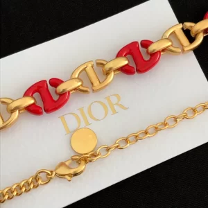 Luxury Womens Jewelry Dior CD Navy Necklace in Raspberry Lacquer A39PP135 AA157040