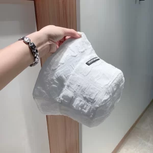 Luxury Womens Hats Balenciaga White Fabric Bucket Cap Hats A190PP90 AA157660