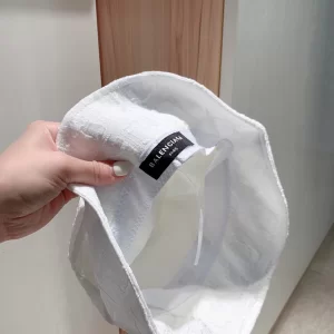 Luxury Womens Hats Balenciaga White Fabric Bucket Cap Hats A190PP90 AA157660