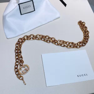 Luxury Womens Belts Gucci Gold Interlocking G Chain Belt A175PP240 AA158880
