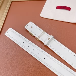 Luxury Womens Belts Valentino Crystals Vlogo Leather Belt in White A175PP240 AA159740