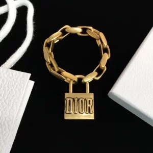 Dior Bracelet Dior Vintage Padlock Gold Bracelet 