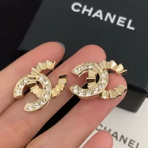 Chanel Earrings Chanel Gold CC Crystals Earrings 