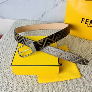 Fendi Mens FF Logo Leather Belt 35MM 
