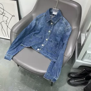 Chanel 2021 Denim Blue Camellia Jacket 