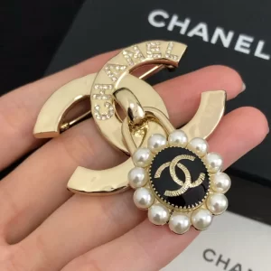Chanel Brooch Chanel Gold CC Lock Brooch 