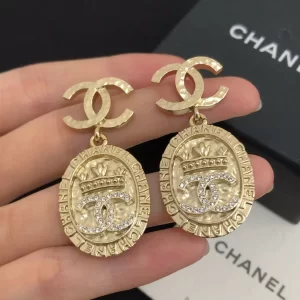 Chanel Earrings Chanel Gold CC and Tag Earrings 