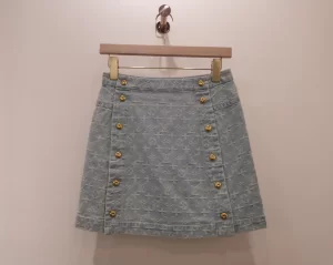 Louis Vuitton Monogram Denim Blue SkirtXL 