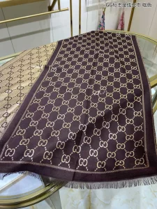 Luxury Womens Scarf Gucci GG Jacquard Silk Scarf in Brown 50x195CM A151PP200 AA162932