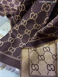 Luxury Womens Scarf Gucci GG Jacquard Silk Scarf in Brown 50x195CM A151PP200 AA162932