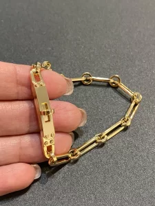 Luxury Womens Jewelry Hermes Kelly Chaine Bracelet in Gold A152PP320 AA163836