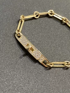 Luxury Womens Jewelry Hermes Kelly Chaine Bracelet in Gold A152PP380 AA163837