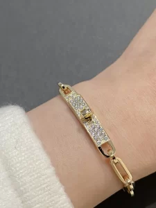 Luxury Womens Jewelry Hermes Kelly Chaine Bracelet in Gold A152PP380 AA163837