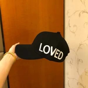 Luxury Womens Hats Gucci Loved Embroidery Black Cotton Baseball Hat A190PP90 AA163917