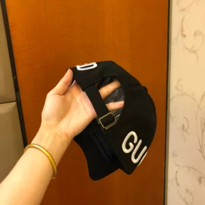 Luxury Womens Hats Gucci Loved Embroidery Black Cotton Baseball Hat A190PP90 AA163917