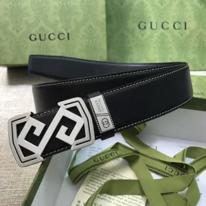 Gucci Mens Black Leather Belts 38MM 