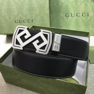 Luxury Mens Belts Gucci Mens Black Leather Belts 38MM A191PP240 AA164495