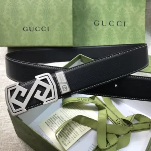 Luxury Mens Belts Gucci Mens Black Leather Belts 38MM A191PP240 AA164495