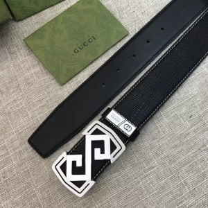 Luxury Mens Belts Gucci Mens Black Leather Belts 38MM A191PP240 AA164495