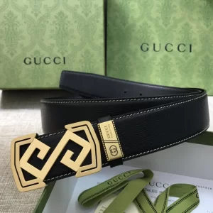 Gucci Mens Black Leather Belts 38MM 