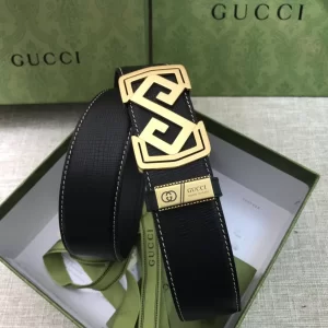 Luxury Mens Belts Gucci Mens Black Leather Belts 38MM A191PP240 AA164496