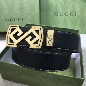 Luxury Mens Belts Gucci Mens Black Leather Belts 38MM A191PP240 AA164496
