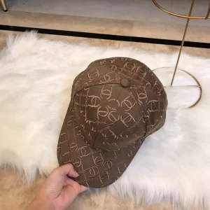 Luxury Womens Hats Chanel Allover CC Logo Gray Cotton Baseball Hat A190PP95 AA164963