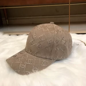 Chanel Allover CC Logo Gray Cotton Baseball Hat 