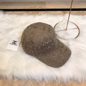 Luxury Womens Hats Chanel Allover CC Logo Gray Cotton Baseball Hat A190PP95 AA164964