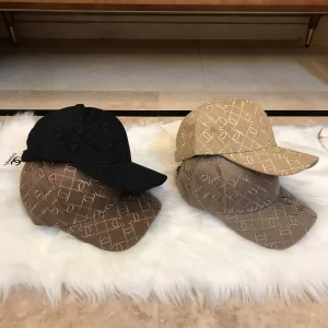 Luxury Womens Hats Chanel Allover CC Logo Gray Cotton Baseball Hat A190PP95 AA164964