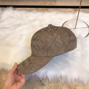 Luxury Womens Hats Chanel Allover CC Logo Gray Cotton Baseball Hat A190PP95 AA164964