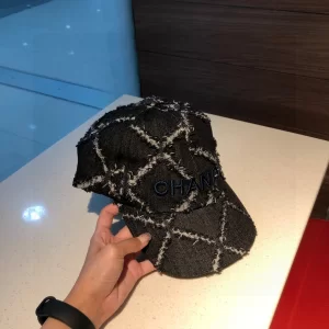 Luxury Womens Hats Chanel Black Quilted Canvas Baseball Hat in A190PP90 AA165420