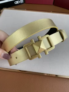 Luxury Womens Belts Ferragamo Gancini Leather Belt in Gold 25MM A175PP240 AA166238