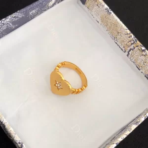 Dior Ring Dior JADIOR Heart Ring Gold 