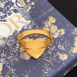 Luxury Womens Jewelry Dior Ring Dior JADIOR Heart Ring in Gold A39PP110 AA166374