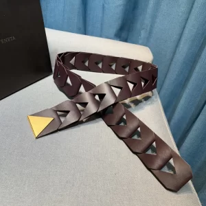 Bottega Veneta Triangle Leather Belt Brown 50MM 
