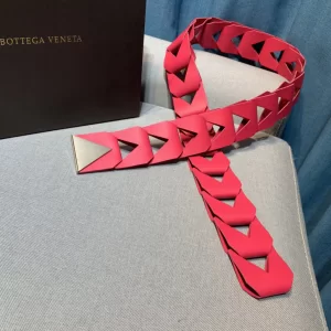 Bottega Veneta Triangle Leather Belt Red 50MM 