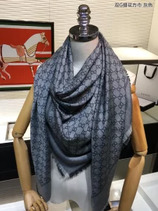 Gucci GG Supreme Silk Scarf Gray 