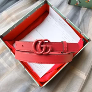 Gucci GG Marmont Think Leather Belt Red 20MM 