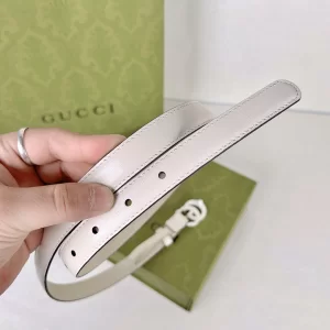 Luxury Womens Belts Gucci GG Marmont Leather Belt in White 20MM A175PP240 AA169007