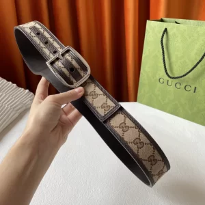 Gucci Square Buckle GG Supreme Leather Belt 40MM 