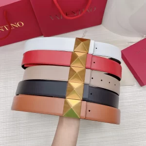 Valentino Roman One Stud Leather Belt 40MM 