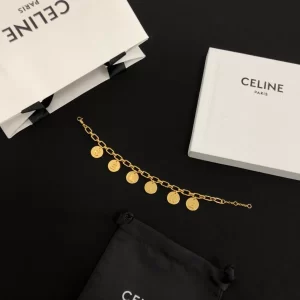 Luxury Womens Jewelry Celine Bracelet Celine Medals Bracelet in Gold A39PP160 AA170647