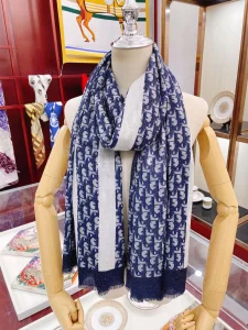 Dior Oblique Silk Scarf Blue 10200