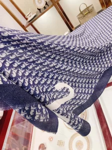 Luxury Womens Scarf Dior Oblique Silk Scarf in Blue 100x200A151PP260 AA170952