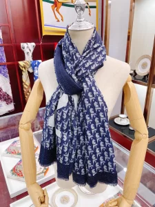 Luxury Womens Scarf Dior Oblique Silk Scarf in Blue 100x200A151PP260 AA170952