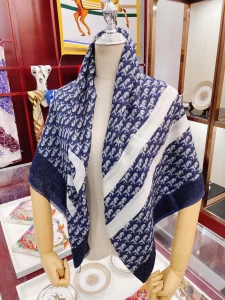 Luxury Womens Scarf Dior Oblique Silk Scarf in Blue 100x200A151PP260 AA170952
