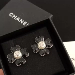 Luxury Womens Jewelry Chanel Earring Chanel Black Flower Earrings A39PP130 AA171539